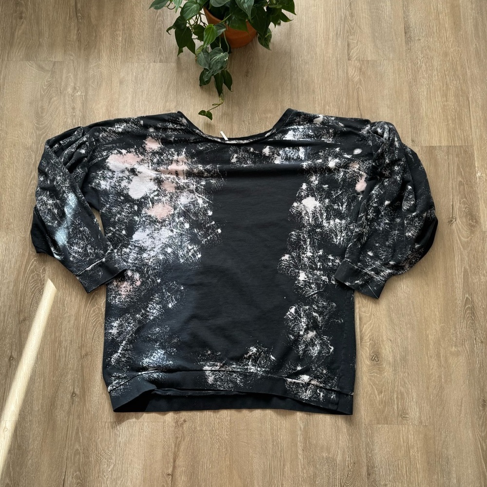 Free people oversized Tie Dyed Ballon Sleeve top